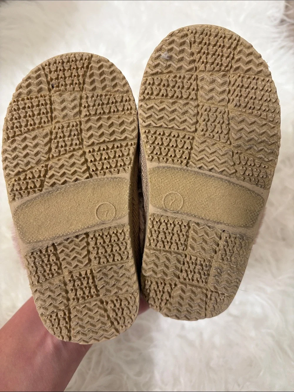 Kids Faux-Shearling Slipper Booties - Tan Pink